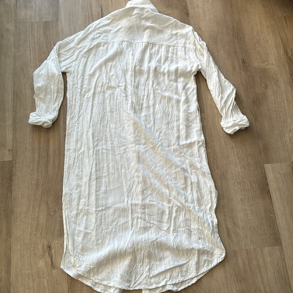 L*Space Button Down White Long Viscose Tunic sz XS - Picture 9 of 11